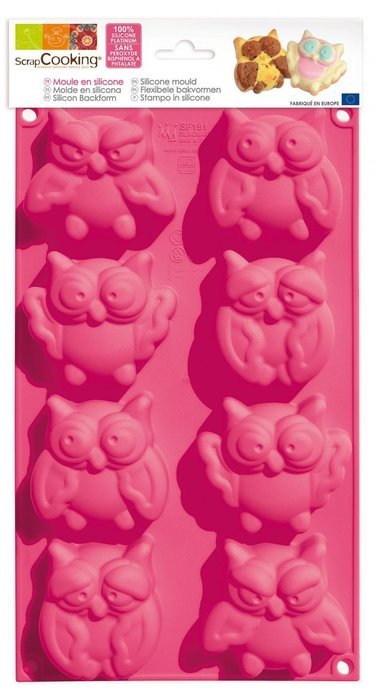 ScrapCooking 3154 Silicone Owl Mold, Pink