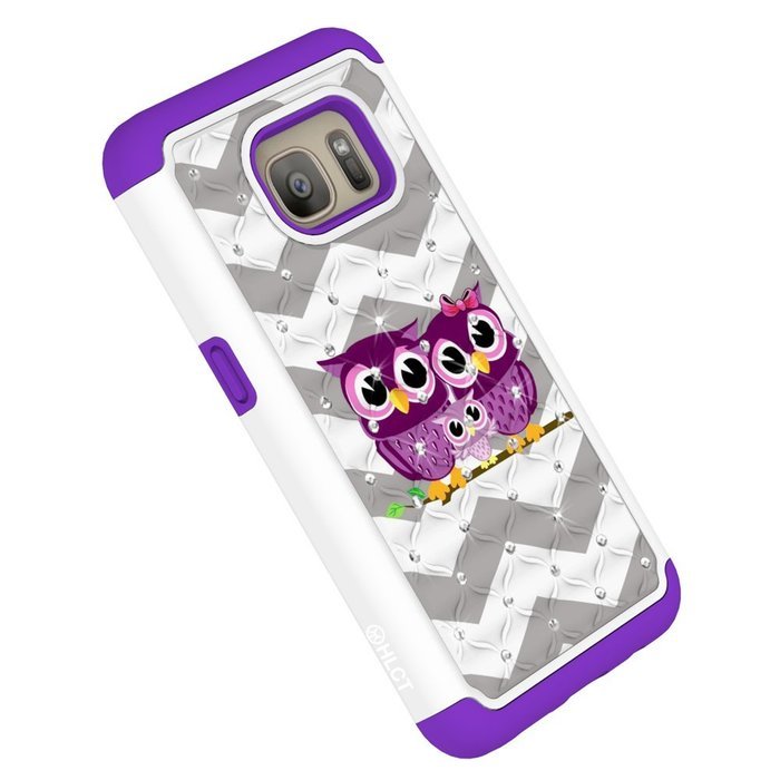 Galaxy S7 Case, HLCT Rugged Shock Proof Dual-Layer Case for Samsung Galaxy S7 (2016) (Owl Blue) N45
