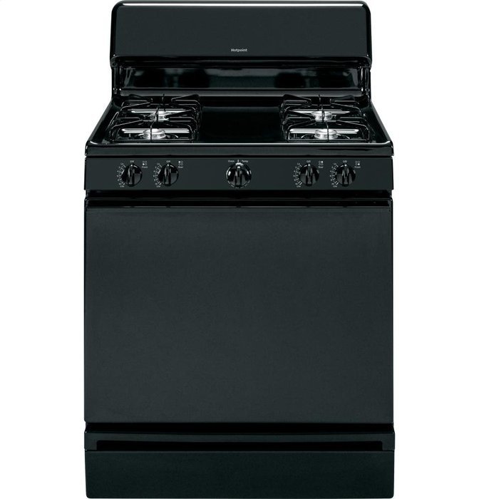 Hotpoint RGB525DEHBB 30" Black Gas Sealed Burner Range