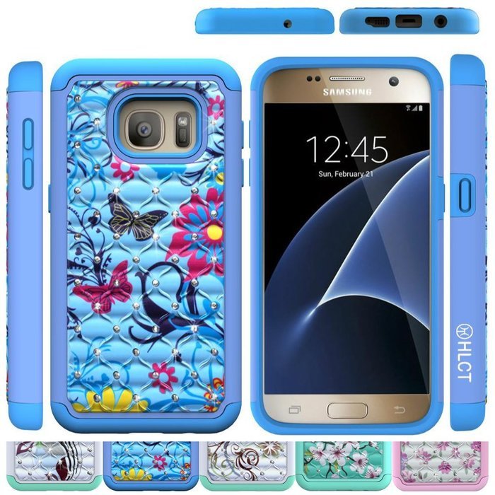 Galaxy S7 Case, HLCT Rugged Shock Proof Dual-Layer Case for Samsung Galaxy S7 (2016) (Owl Blue) N48