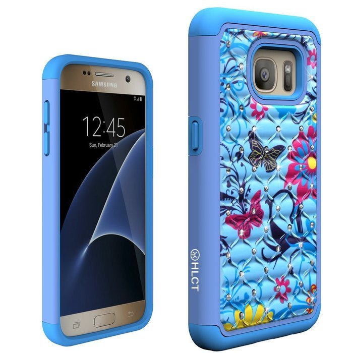 Galaxy S7 Case, HLCT Rugged Shock Proof Dual-Layer Case for Samsung Galaxy S7 (2016) (Owl Blue) N49
