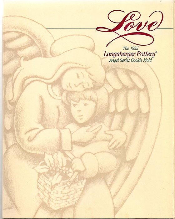 Longaberger Pottery Cookie Mold: 1995 Angel Series - Love
