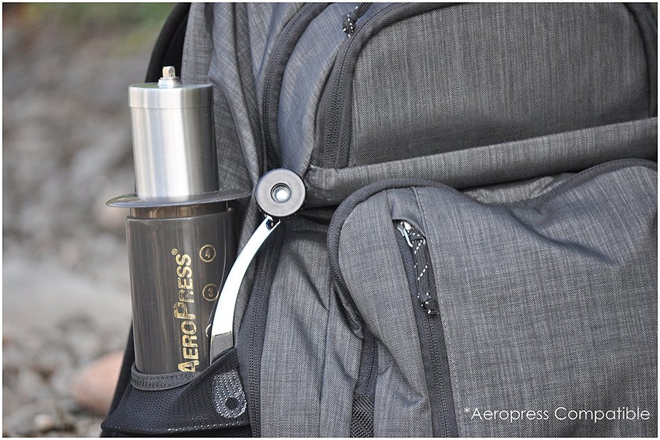 The Purple Tractor Coffee Grinder, Precise Stainless Steel Manual Hand Crank Ceramic Burr For Superior Consistency... N5