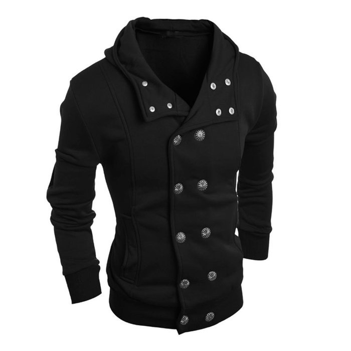 Men's Blouse,Laimeng Cotton Blend V-Neck Fashion Autumn Winter Hooded Sweater Top Blouse (M, Gray) N6