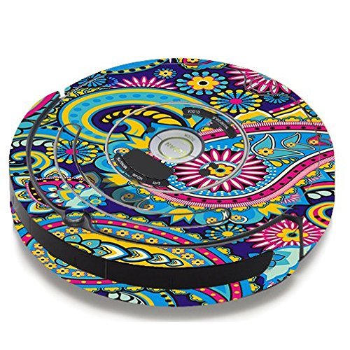 Skin Decal Vinyl Wrap For IRobot Roomba 650 655 Vacuum / Colorful Paisley Mix