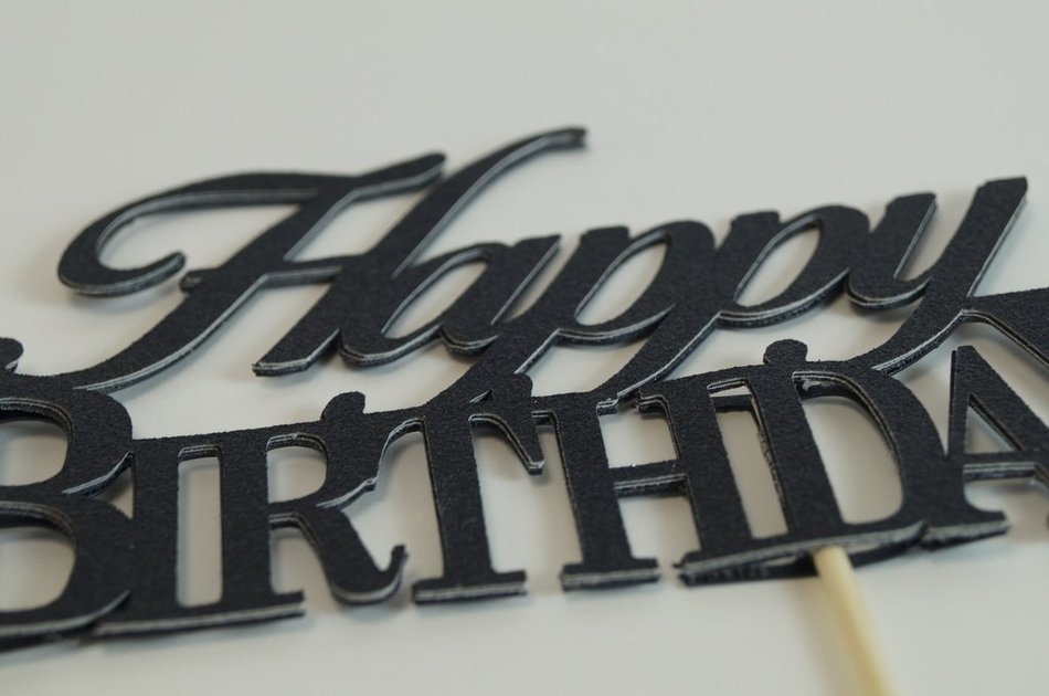All About Details Black Happy-birthday Cake Topper N3