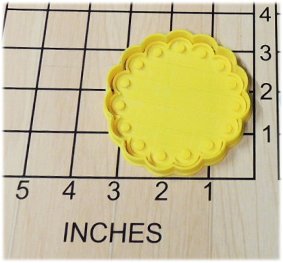 Scalloped Edge Fondant Cookie Cutter and Stamp #1159