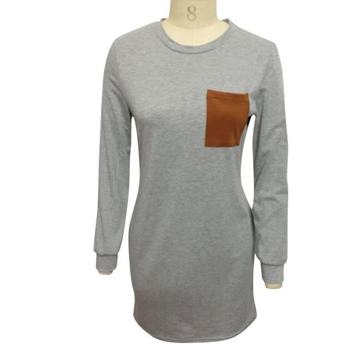 Mini Dress,Morecome Womens Long Sleeve Casual Loose Short Mini Dress (S, Dark Gray) N7