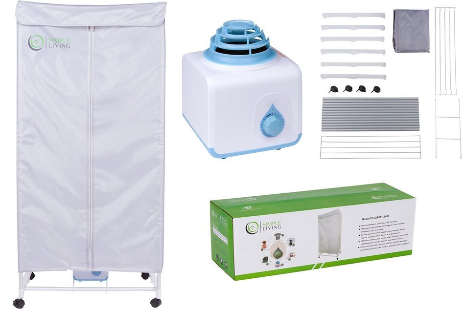 Simple Living Electric Portable Clothes Drying Rack - Compact Wardrobe dryer uses only 1000 Watts. Dries clothes... N3