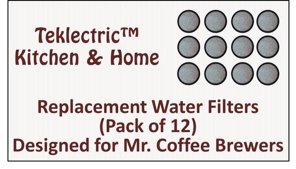 12-Replacement Charcoal Water Filters for Mr. Coffee Machines