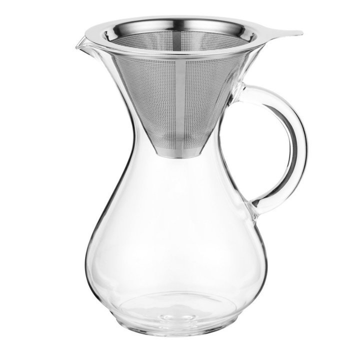 CoastLine Pour Over Coffee Carafe | 4 Cup Capacity | Hand Crafted Glass with Handle | Reusable Filter | Perfect... N2