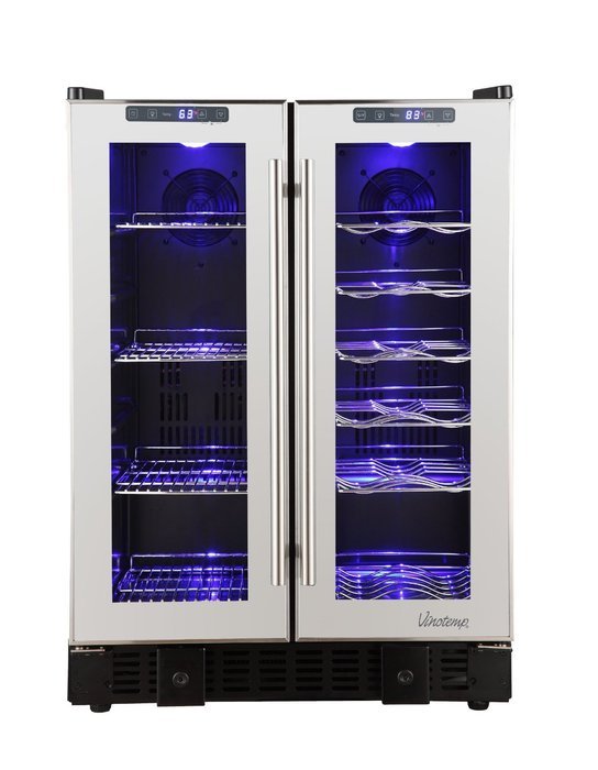 Vinotemp 36-Bottle Touch Screen Mirrored Wine and Beverage Cooler