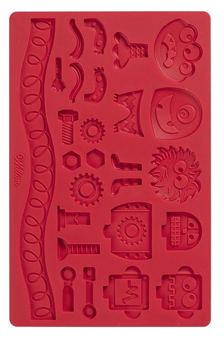 Wilton 409-2559 Fondant and Gum Paste Silicone Mold, Robots Monsters