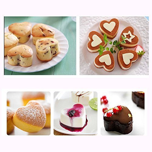 Cy3Lf Silicone Chocolate Molds Candy Mold & Ice Cube DIY Baking Trays Heart Shaped Jelly Pan 10-Cavity (PACK OF 2) N2