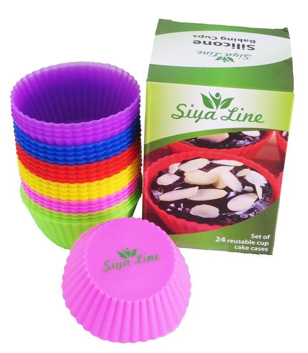 Silicone Baking Cups Reusable Cupcake Muffin Liners, Soap Molds.by siya line N7