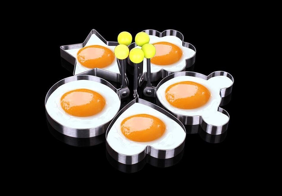 5-Shape Fried Egg Rings ,TFSeven Non Stick Stainless Steel Egg Mold Pancake Mold Cooking Tools for Making Cakes... N3