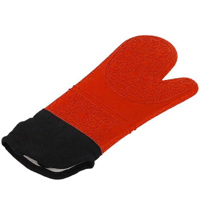 MuLuo Hot Baking Microwave Oven Cooking Mitts Heat Resistant Silicone Glove red
