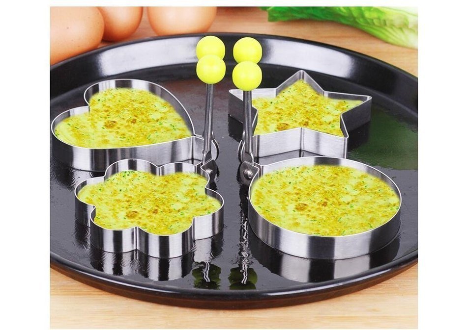 5-Shape Fried Egg Rings ,TFSeven Non Stick Stainless Steel Egg Mold Pancake Mold Cooking Tools for Making Cakes... N5