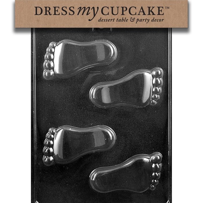 Dress My Cupcake Chocolate Candy Mold, Baby Feet, Baby Shower