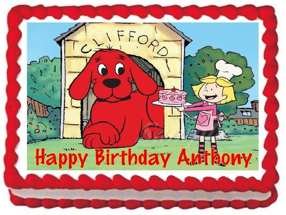 Clifford the Big Red Dog Edible Frosting Sheet Cake Topper - 1/4 Sheet