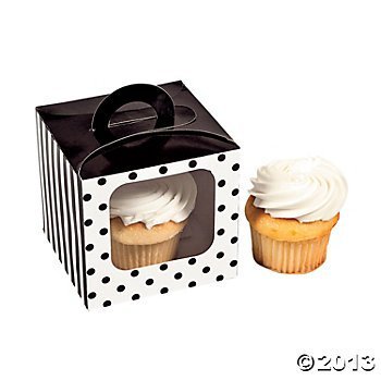 Black Polka Dot Cupcake Boxes (12 Pc)
