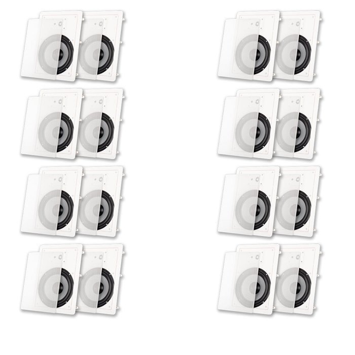 Acoustic Audio CS-IW830 In Wall 8" Speaker 3 Way Home Theater 8 Pair Pack 5600 Watt CS-IW830-8PR
