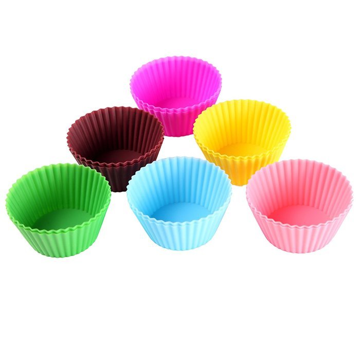 Silicone Baking Cups - Reusable Muffin Cups In 6 Assorted Colors - Set ...