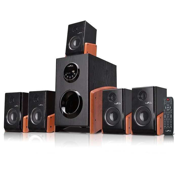 beFree Sound BFS-475W Surround Sound Bluetooth Speaker System &ndash; Wood