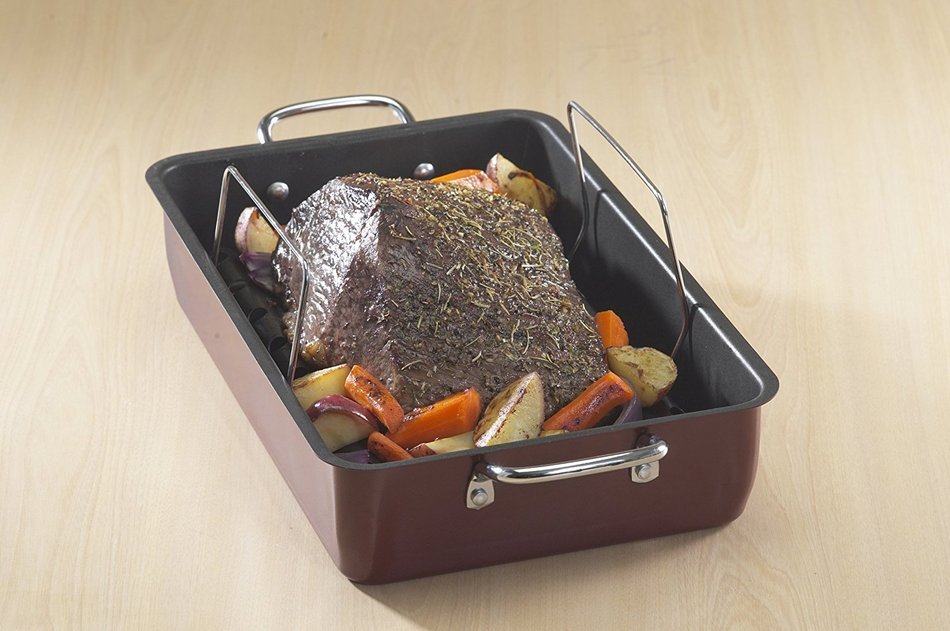 Nordic Ware 41722 Roaster with Rack, X-Large, Black N6