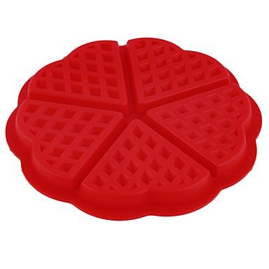 Sher 1 X Heart Shape Waffle Mold Silicone Oven Pan Baking Cookie Cake Muffin Cooking Tools Kitchen Accessories... N3