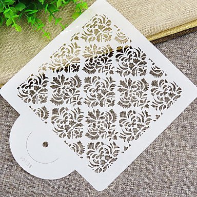 Y&XL&H Damask Miniprint Cake Stencil, Cake Top Stencil, Flower Stencils for Decoration N2