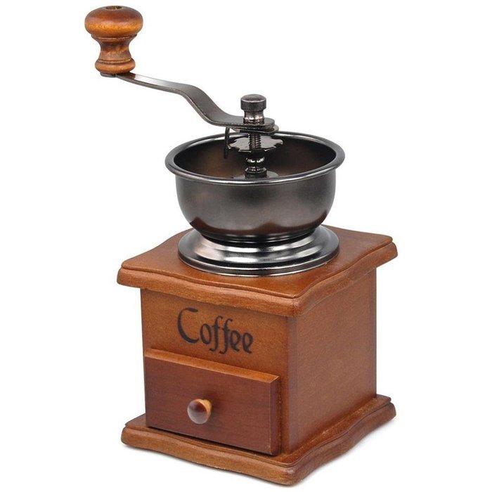 Hotkey Manual Vintage Bronze Coffee Grinder Household Retro Wood Delicate Coffee Mill with Procelain,Durable Hand... N4