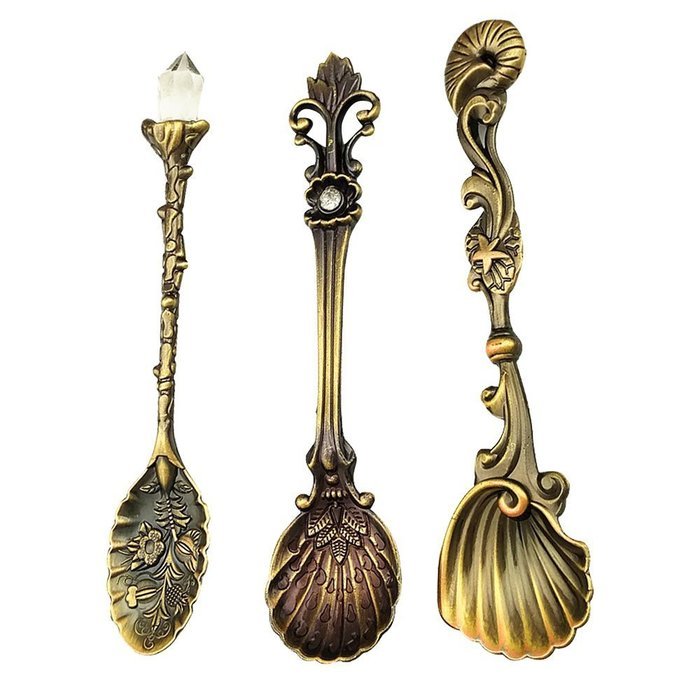 Retro Creative Spoon, 3-pieces Coffee Scoops Stirring Spoon Sugar Spoon Tea Spoon Ice Cream Scoops Seasoning Spoon... N3