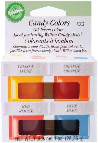Candy Colors .25oz 4/Pkg-Yellow, Orange, Red & Blue