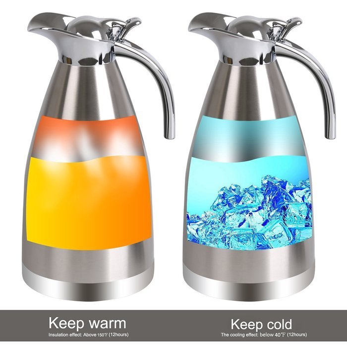 Panesor 2.2 Liter(75 Ounce) Thermal Coffee Carafe Stainless Steel Carafe Coffee Pot