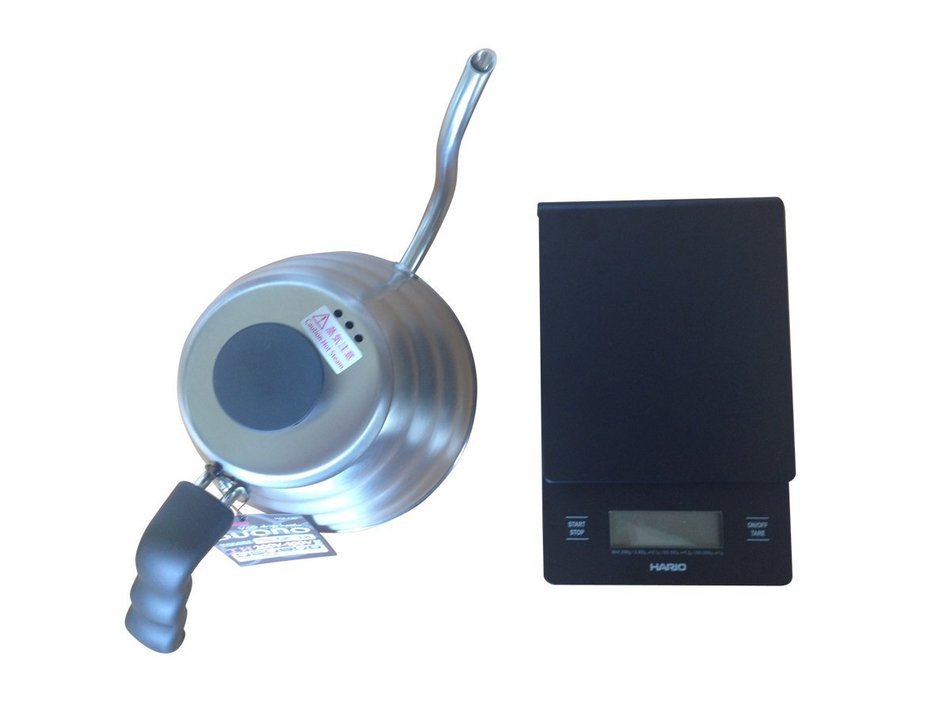 Hario V60 Drip Scale and 1.2 Liter Kettle Bundle N5
