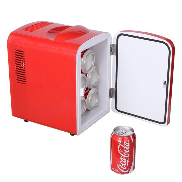 Portable Mini Fridge Cooler and Warmer Auto Car Boat Home Office AC & DC Red - Dual Functions Of Cooling And Heating... N4