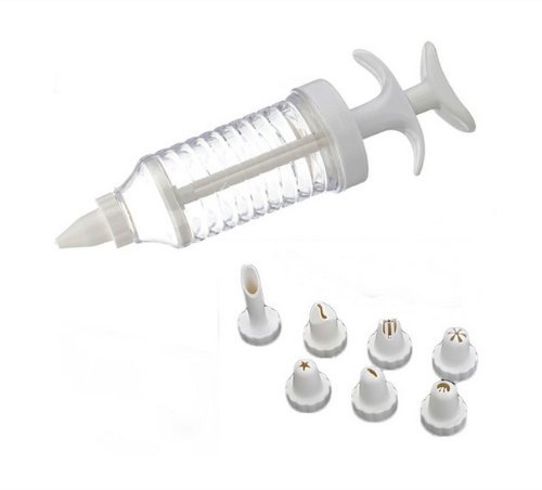 Autek 8 Tips Nozzle Cake Syringe Cupcake Decorating Icing Piping Gun Set Tool Kit New(3dmold-64) N5
