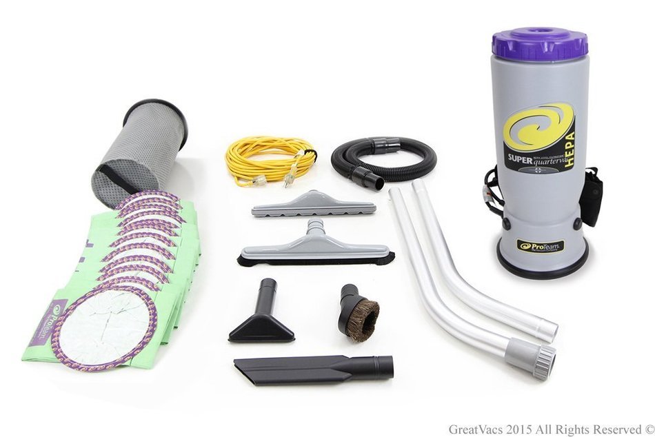 NEW 2014 Proteam QuarterVac Backpack 6 qt Vacuum Cleaner with 1 1/2&rdquo; tool kit Quarter Vac