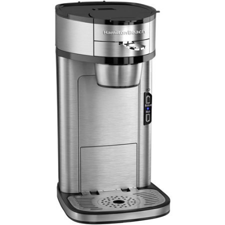 Hamilton Beach Stainless Steel The Scoop Single-Serve Coffeemaker, Automatically Shuts Off After Brewing N5
