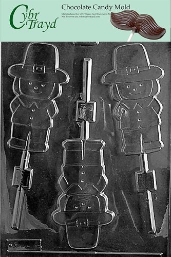 Cybrtrayd T026 Boy Pilgrim Lolly Life of the Party Chocolate Candy Mold with Exclusive Cybrtrayd Copyrighted Chocolate...