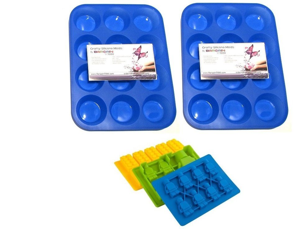 Silicone Molds 2 PACK Muffin Pan and Cupcake Maker 2 PACK 12 & 24 Holes Large and Small Professional Grade,, Commercial... N3