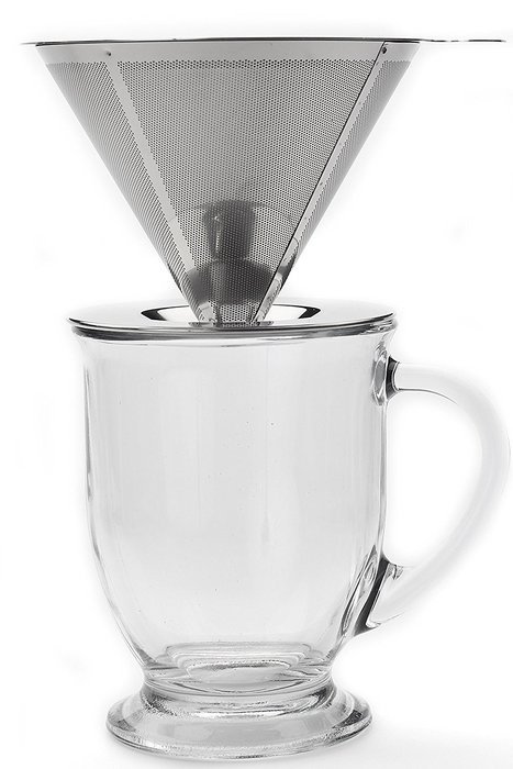 Pour Over Coffee Dripper Paperless Stainless Steel Reusable Coffee Filter Single Cup Coffee Maker and Measuring... N4