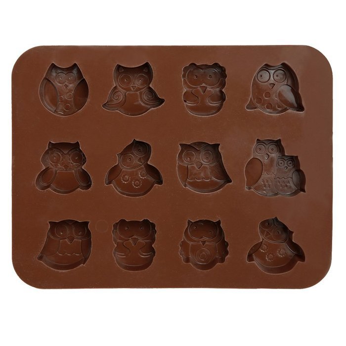 12 Hole Owl Shape Silicone Chocolate Mold by uGen! FDA approved, BPA free,eco-friendly,non-toxic.Wide Range Temperature...