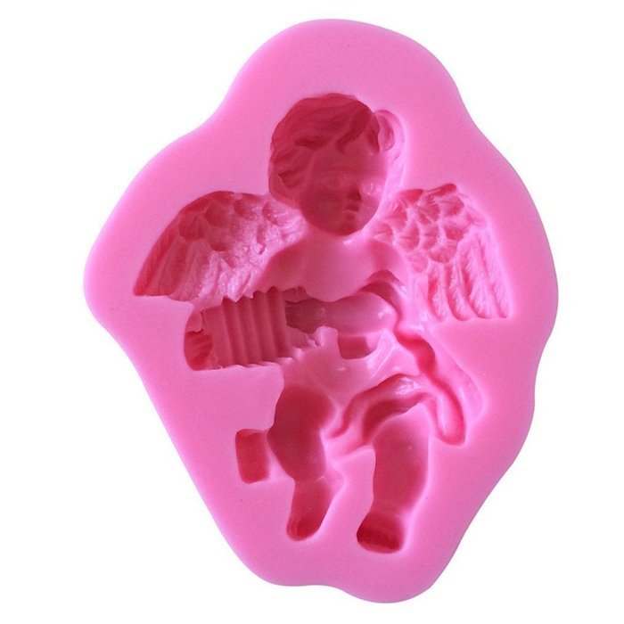 FLY Accordion Angel 3D Silicone Fondant Cake Mold For Cake Decorating Baking Mould,Pink N7