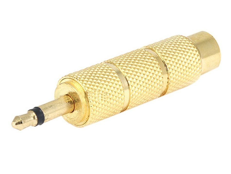 Monoprice Metal 3.5mm Mono Plug to 6.35mm (1/4 Inch) Mono Jack Adaptor - Gold Plated