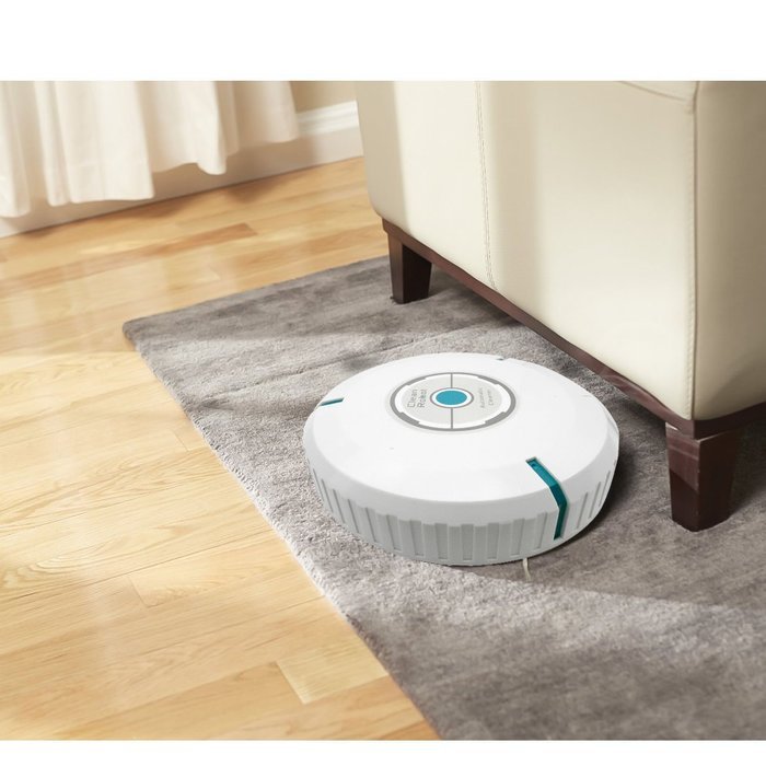 9" Wireless Home Robotic Smart Auto Robot Microfiber Tissue Dust Cleaner White