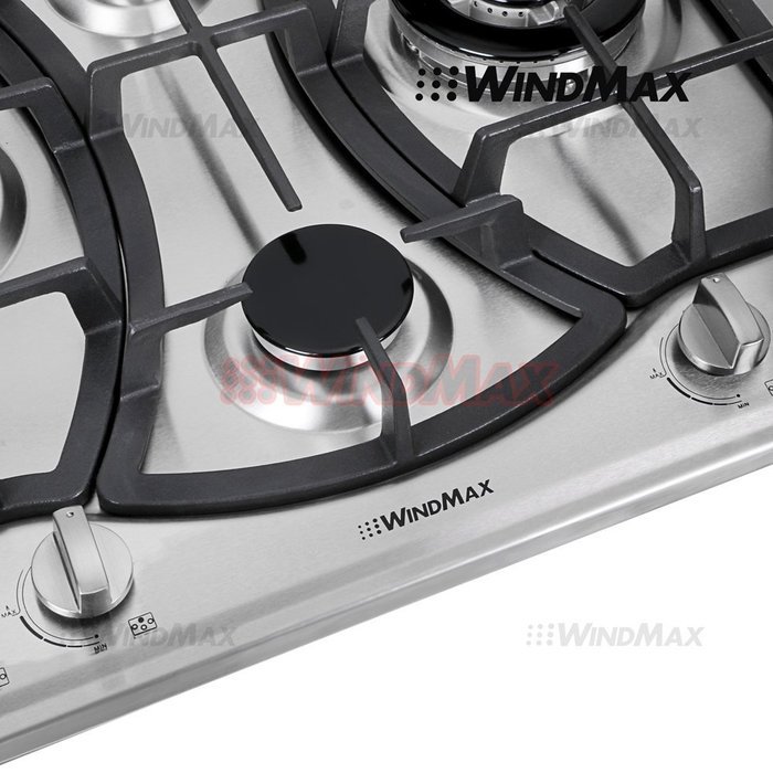 Ships From CA, USA 23" Elegant Curve Stainless Steel 4 Burners Stove NG/LPG Gas Hob Cooktop Cooker N4