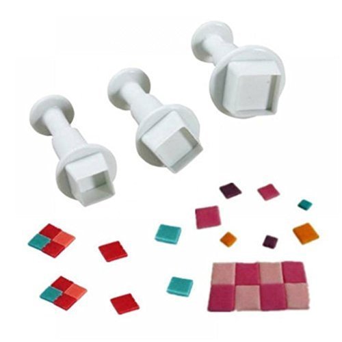 TXIN Fashion Useful Square Shape Mold Cutter Fondant Cake Decorating Tool Cookie Sugar Craft 3PCS N3