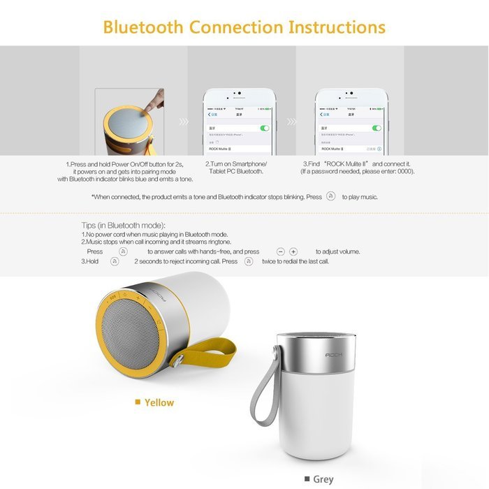 ROCK "Mulite S Bluetooth Speaker" Waterproof Wireless Bluetooth Speaker Portable, with Dimmable LED Light, SOS... N14